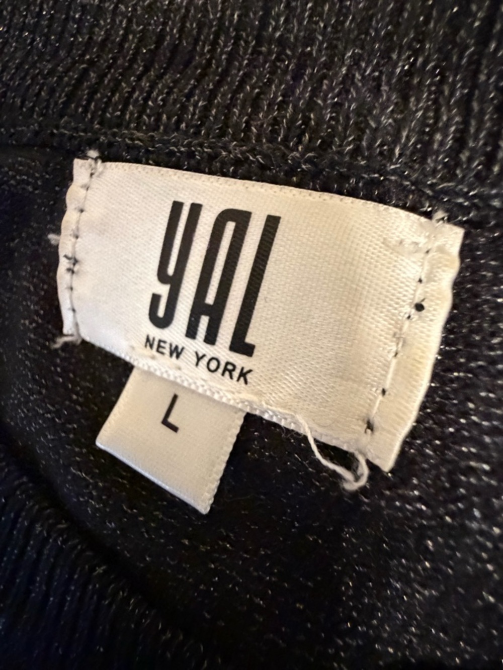 YAL New York Black Fringe Sleeve Sweater Size L Chic Statement Top - Picture 4 of 4